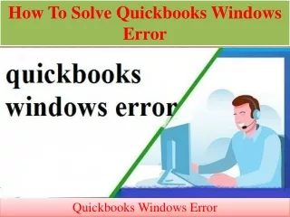 how to solve quickbooks windows error