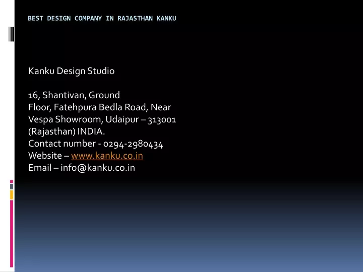 best design company in rajasthan kanku