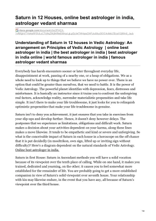 saturn in 12 houses online best astrologer