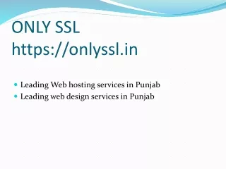 OnlySSL Web hosting services