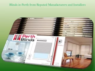 Blinds in Perth from Reputed Manufacturers and Installers