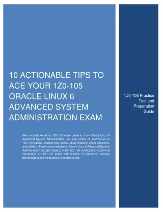 10 actionable tips to ace your 1z0 105 oracle