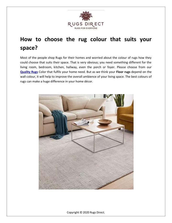 how to choose the rug colour that suits your space