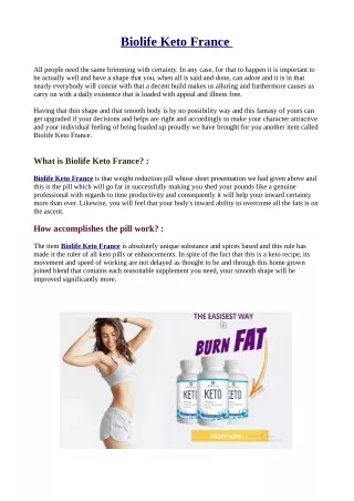 Biolife Keto France - Get Ready For Serious Weight Loss! | Product