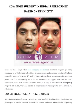 how nose surgery in india is performed
