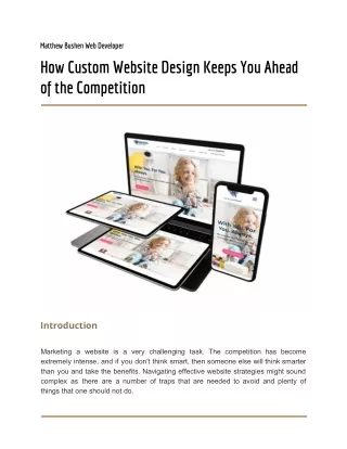 How Custom Website Design Keeps You Ahead of the Competition