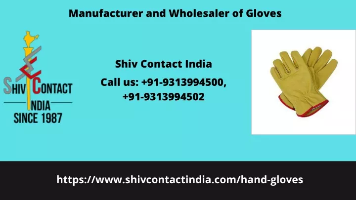 manufacturer and wholesaler of gloves