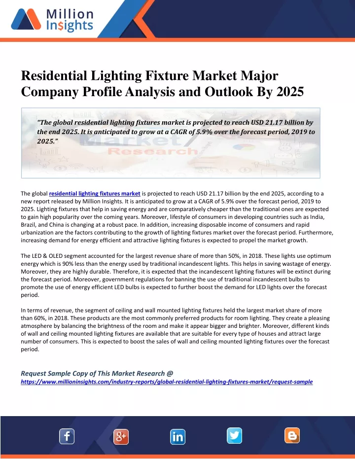 residential lighting fixture market major company