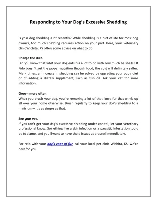 responding to your dog s excessive shedding