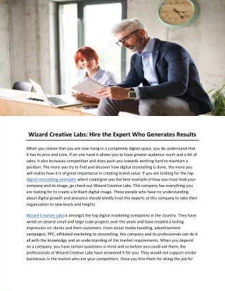 Wizard Creative Labs: Hire the Expert Who Generates Results