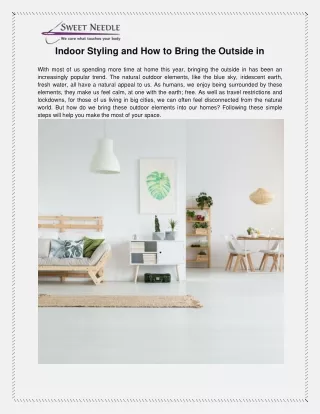 Indoor Styling and How to Bring the Outside in