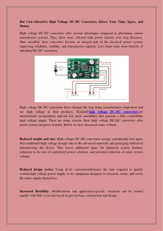 but cost attractive high voltage dc dc converters