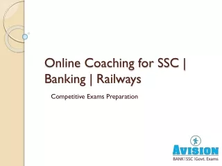 Online Coaching for SSC | Bank | Railways - Avision Institute