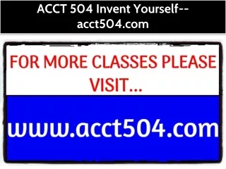 ACCT 504 Invent Yourself--acct504.com