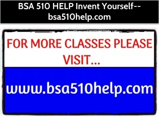 BSA 510 HELP Invent Yourself--bsa510help.com