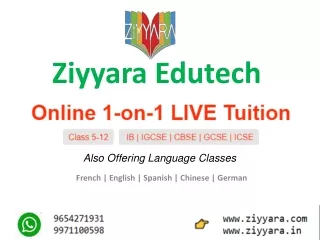 Ziyyara Edutech is a 1-on-1 Live Tuition Platform