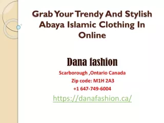 Grab Your Trendy And Stylish Abaya Islamic Clothing In Online