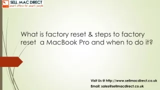 What is factory reset & steps to factory reset  a MacBook Pro and when to do it?