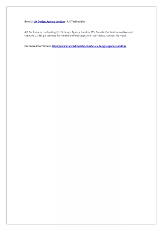 best ui ux design agency london ais technolabs
