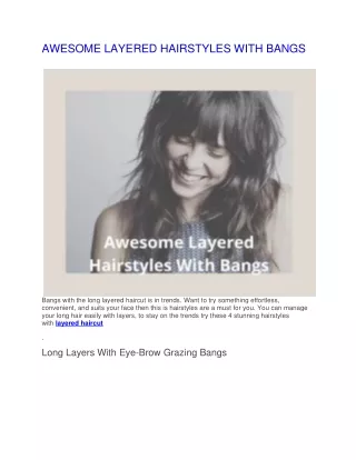AWESOME LAYERED HAIRSTYLES WITH BANGS