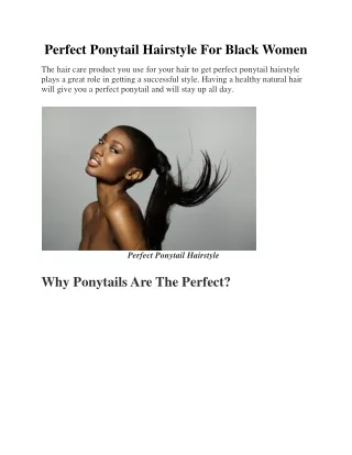 Perfect Ponytail Hairstyle For Black Women