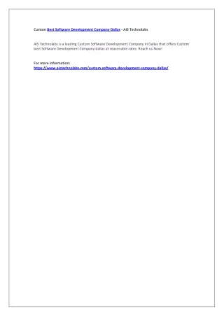 custom best software development company dallas
