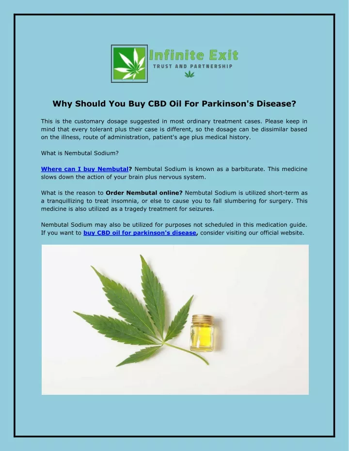 why should you buy cbd oil for parkinson s disease