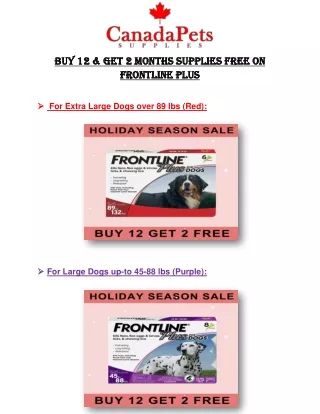 Holiday Season Sale - Free Doses On Frontline Plus For Dogs - CanadaPetsSupplies.com