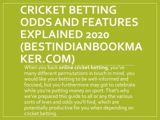 cricket betting odds and features explained 2020 bestindianbookmaker com