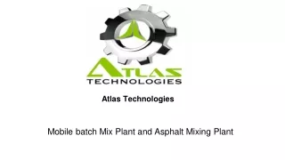 Mobile batch Mix Plant and Asphalt Mixing Plant