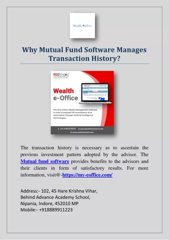 why mutual fund software manages transaction