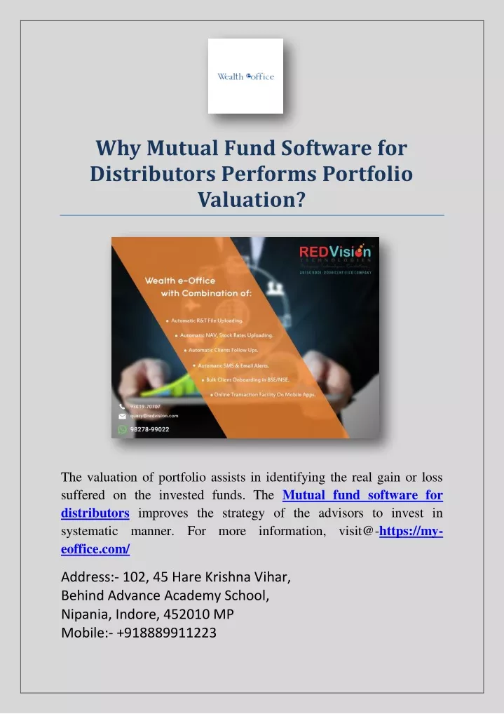 why mutual fund software for distributors