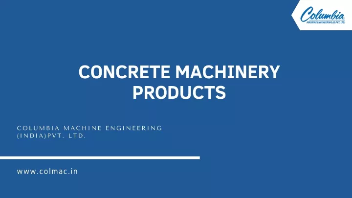 concrete machinery products
