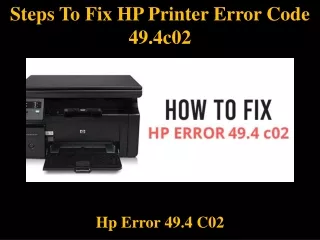 steps to fix hp printer error code 49 4c02