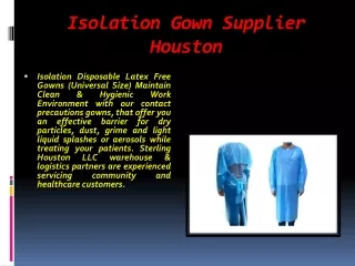 Isolation Gown Supplier Houston