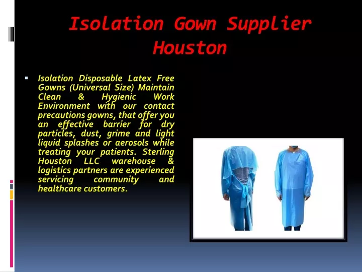 isolation gown supplier houston