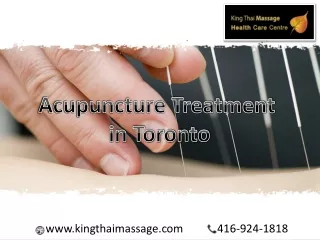 Acupuncture treatment in Toronto by acupuncture therapist - King Thai massage