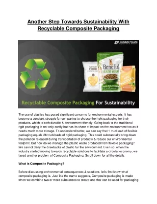 another step towards sustainability with