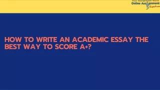How to write an academic essay