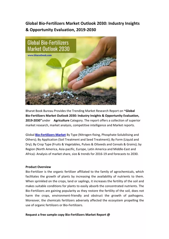 global bio fertilizers market outlook 2030