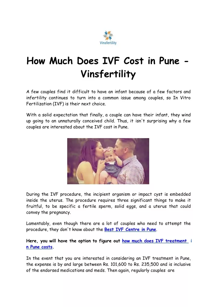 how much does ivf cost in pune vinsfertility