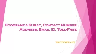Foodpanda Surat, Contact Number, Address, Email ID, Toll-Free