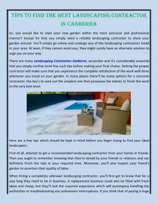 tips to find the best landscaping contractor