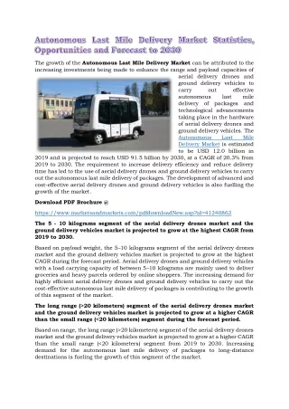 the growth of the autonomous last mile delivery