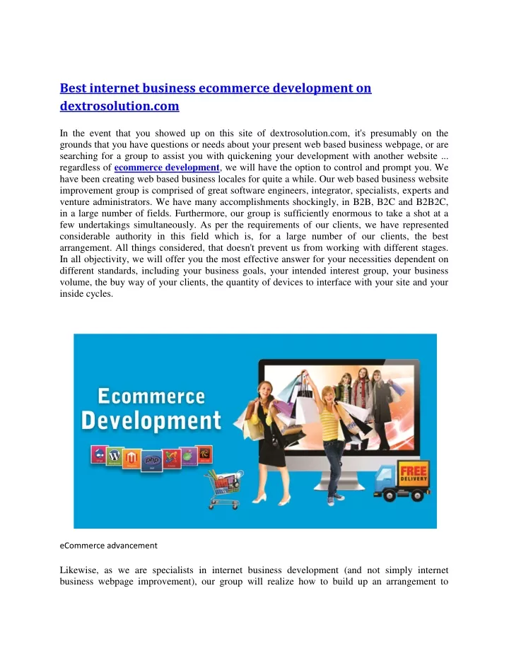 best internet business ecommerce development