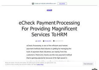 eCheck Payment Processing