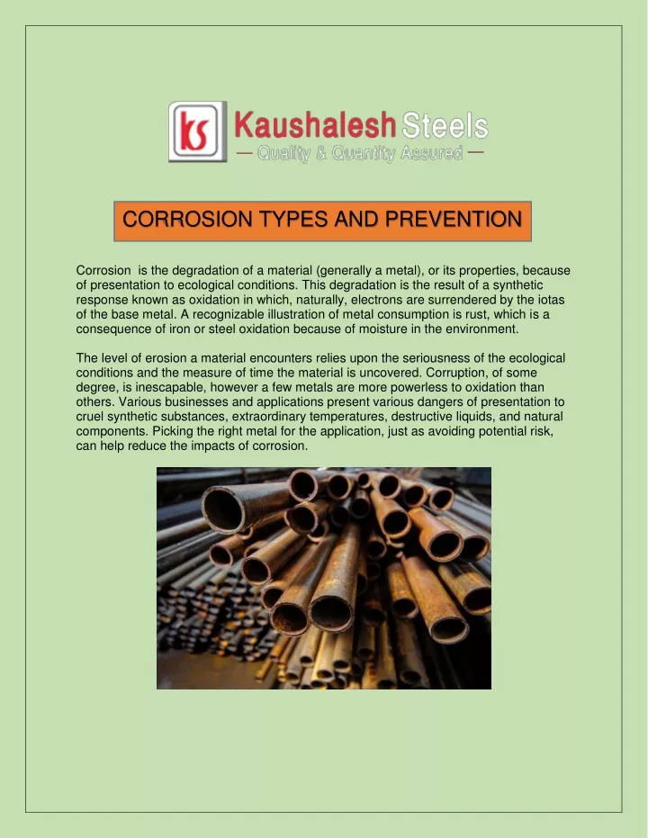 corrosion types and prevention