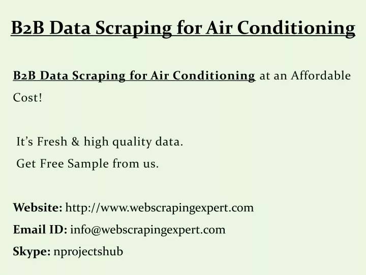 b2b data scraping for air conditioning