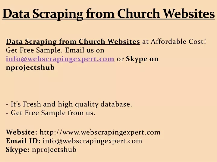 data scraping from church websites