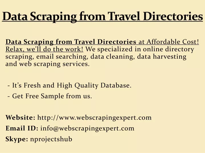 data scraping from travel directories